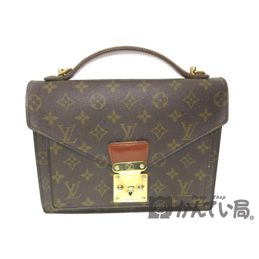 LOUIS VUITTON Monceau Handbag Shoulder Bag Business Monogram Canvas Brown